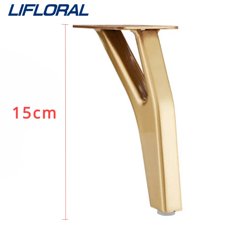 4pcs 15cm Y-Shape Metal Furniture Legs Modern Replacements Feet Heavy Duty Tapered Table Sofa Legs Couch Decorative Leg