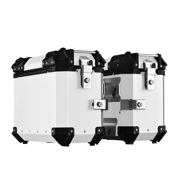 Universal Motorcycle Side Box Bracket Black Rear Mounting Kit for Panniers Top Cases Scooters Luggage Modification Set