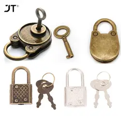 Chinese Vintage Padlock Lock Notebook Luggage Belt Antique Bronze Plated Padlock With Key Suitcase Locks Hardware