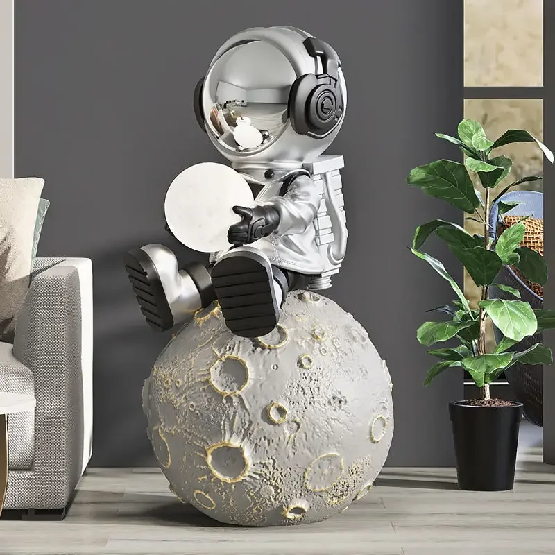 Home Decor Large Astronaut Store Floor Sculptures Ornaments Fashion Living Room Interior Modern Art Galactic Light Resin Statues