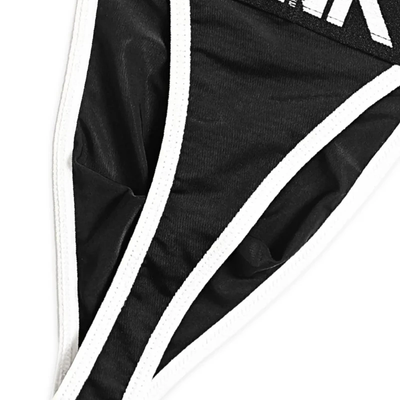 1 Piece Men's Sheer Ice Silk Thong - HUNK Printed Waistband Breathable Soft Smooth Casual Daily Men Underwear (Fits S-XXXL)