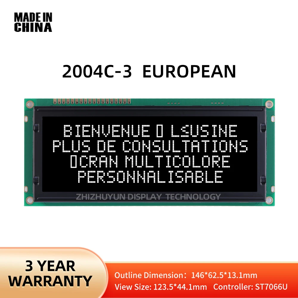 2004C-3 European Large Character Display BTN Black Film Standard Interface Module ST7066U Controller