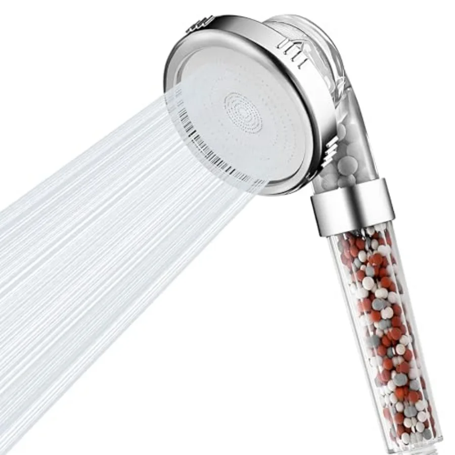 

Filtered Handheld Shower Head, High Pressure 3 Spray Settings Showerhead for Saving Water, Water Softener Shower Head with Mine