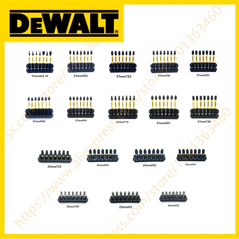 

DEWALT Impact Drill Bits High Speed Steel Hard Metal Screwdriver Batch Head Set