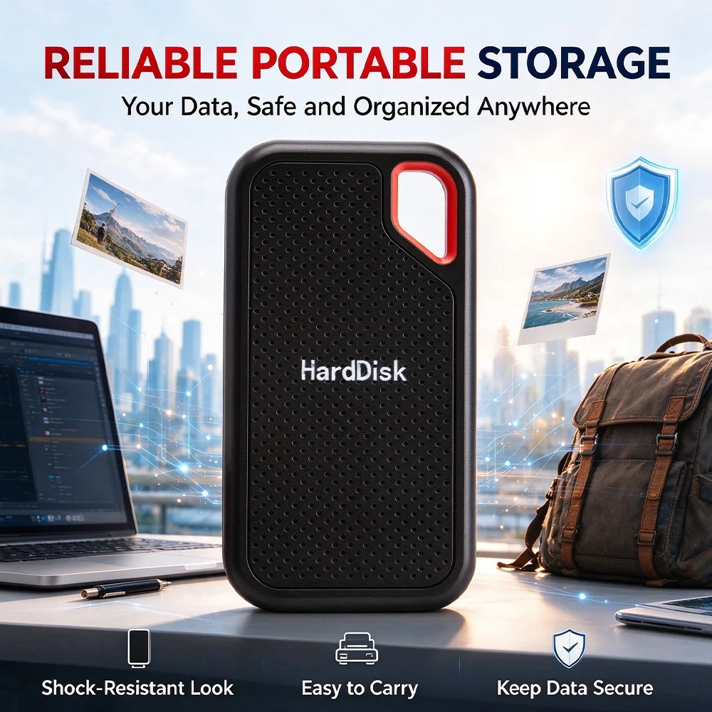 Portable External SSD 3TB USB3.1 Type-C High-speed Solid State Drive Secure Storage for PC Macbook Laptop
