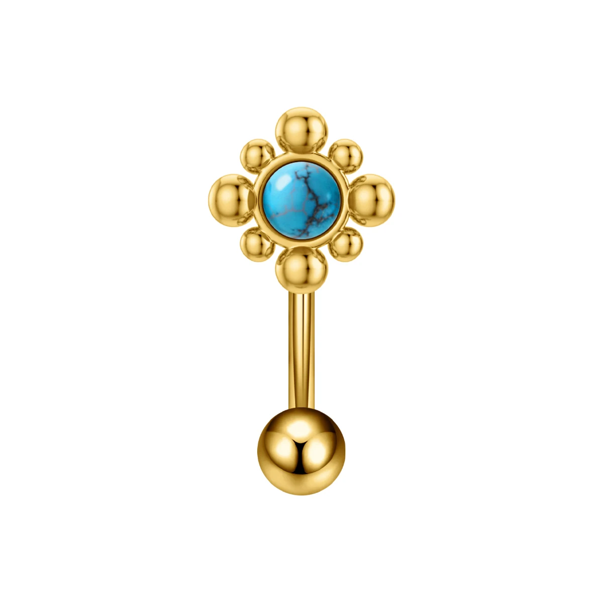 Crown Heart Dangled Belly Button Rings with Butterfly Drop