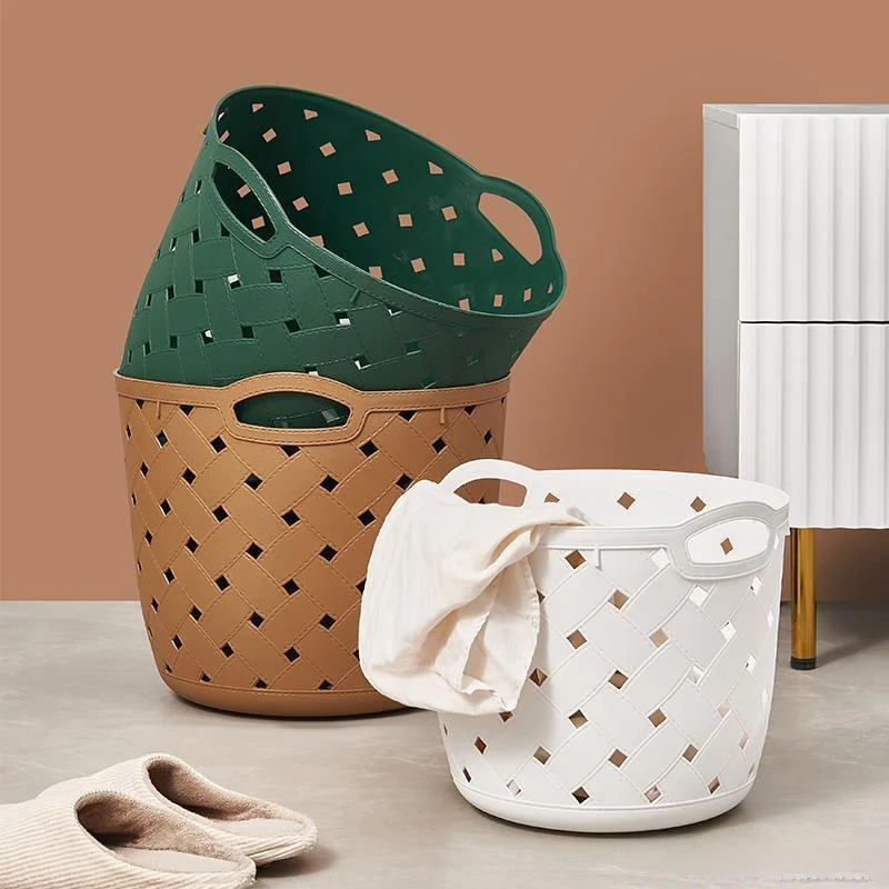 

Портативная пластиковая корзина для белья для дома и ванной комнаты, органайзер для хранения грязной одежды, креативный однотонный контейнер для бытовых принадлежностей