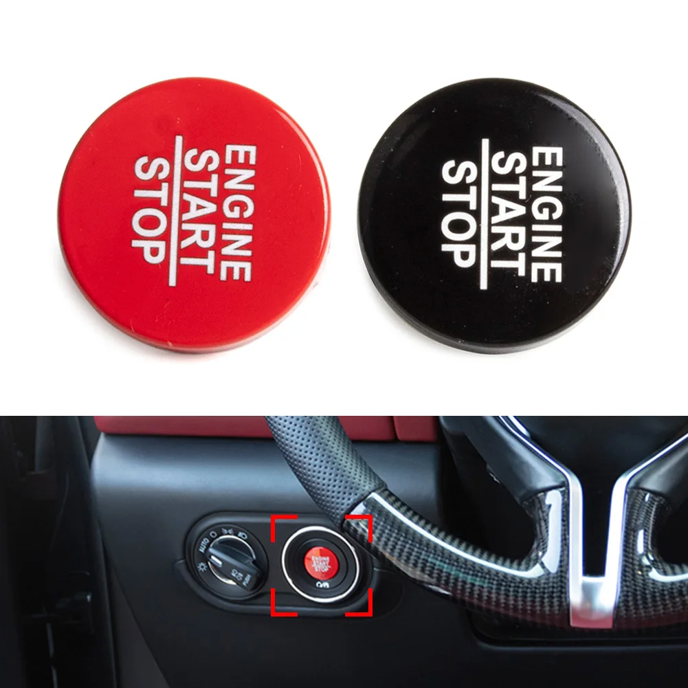 1pcs Black/Red Car Engine Start Stop Button Cover For Maserati Ghibli Quattroporte 2014-2021 For Levante 2016-2021