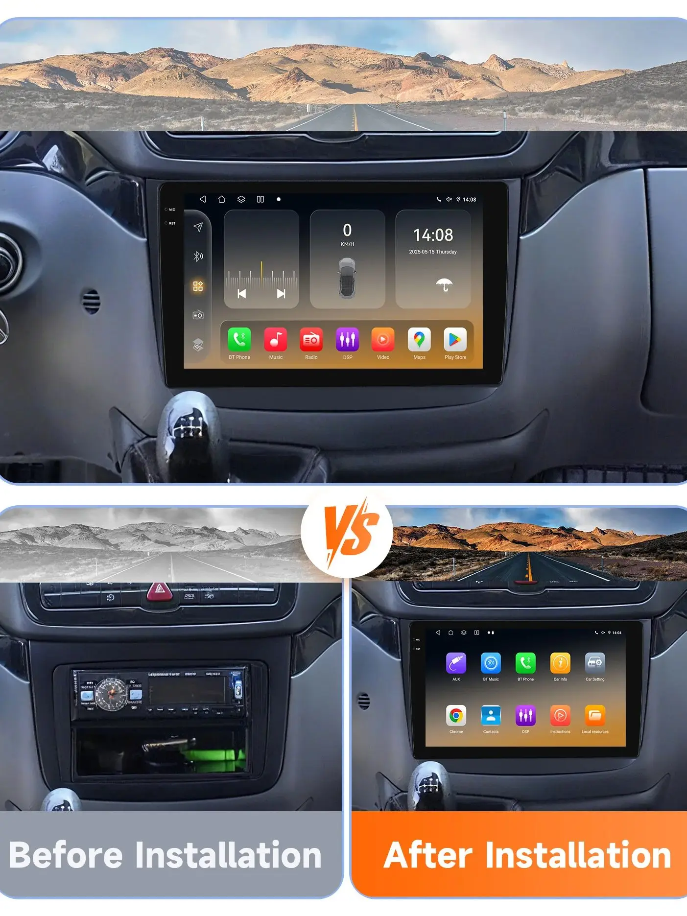 Mit Snapdragon 6115 Android14 Autoradio für Mercedes-Benz Vito 2 W639 Viano W639 2003-2015 CarPlay Android Auto 4G GPS DSP 360Cam