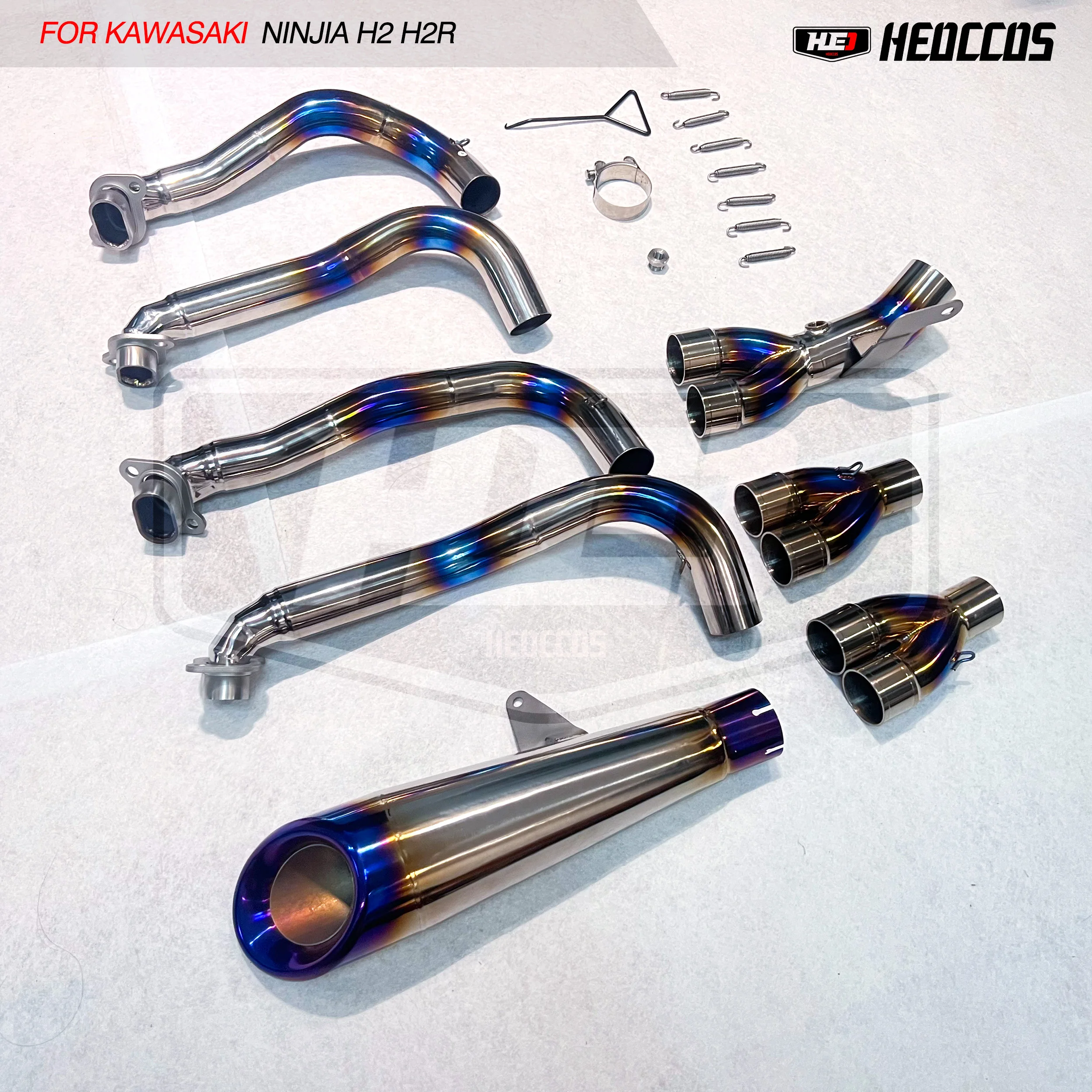 HEO Exhaust Set For Kawasaki Ninjia H2 H2R 2017~2023 OEM Exhaust Titanium Alloy Exhaust Muffler Pipe