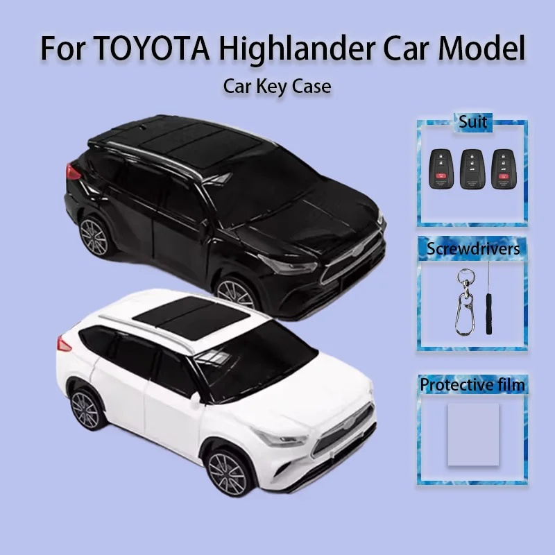 For Toyota Highlander Key Case Cover Car Model Remote Control 2 3 Button Fob Keychain Accessories Creative Buckle Surprise Gift