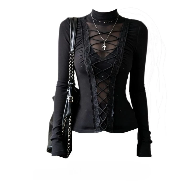 T-shirt a maniche corte con stampa subcultura punk coreana 2026, stile Y2K Harajuku Gothic, vestibilità ampia, streetwear retrò anni 2000, top vintage da donna