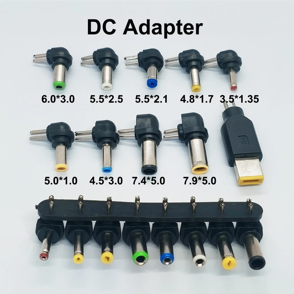 10 Stück DC-Stromadapter-Stecker DC-Buchse Konverter Großer und Kleiner 2-Pin-Ladestecker für HP DELL IBM Laptop-Stromanschluss – Detail 1