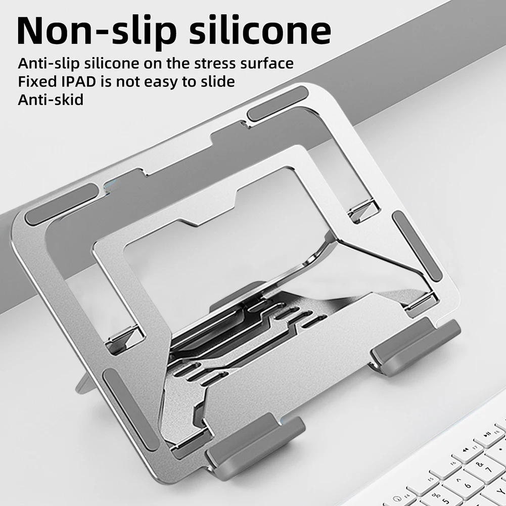 Laptop Stand Non-slip Hollow Out Desktop Laptop Holder Foldable Desktop Holder Adjustable Cooling Stand Accessories for Tablet