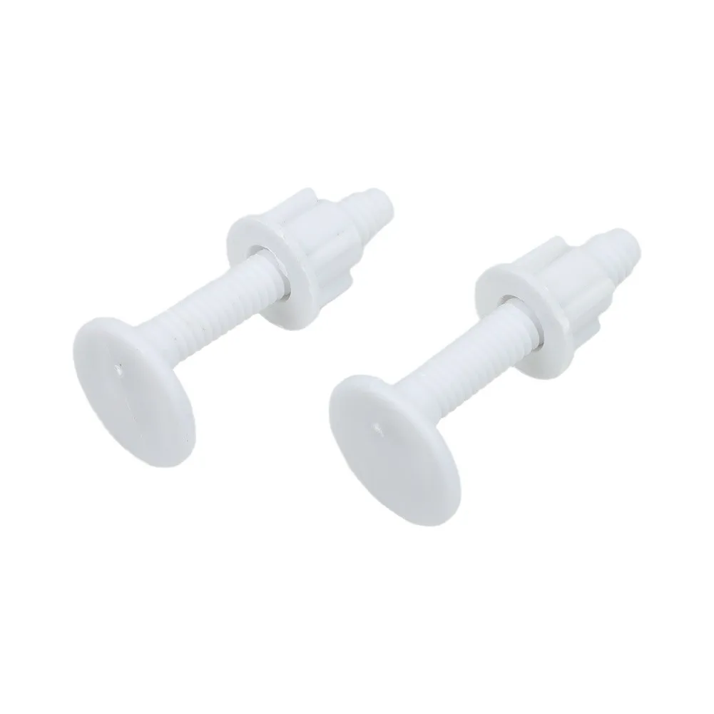 Bathroom Toilet Lid Screw White 2PCS Excellent Toughness Good Strength Smooth for surface 60*30mm Anti Aging High Quality