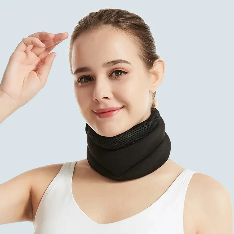 Neck Support Cervical Brace Adjustable Cervical Collar Soft Durable Foam for Relieve Cervical Pain Airplane Travel Nap Health