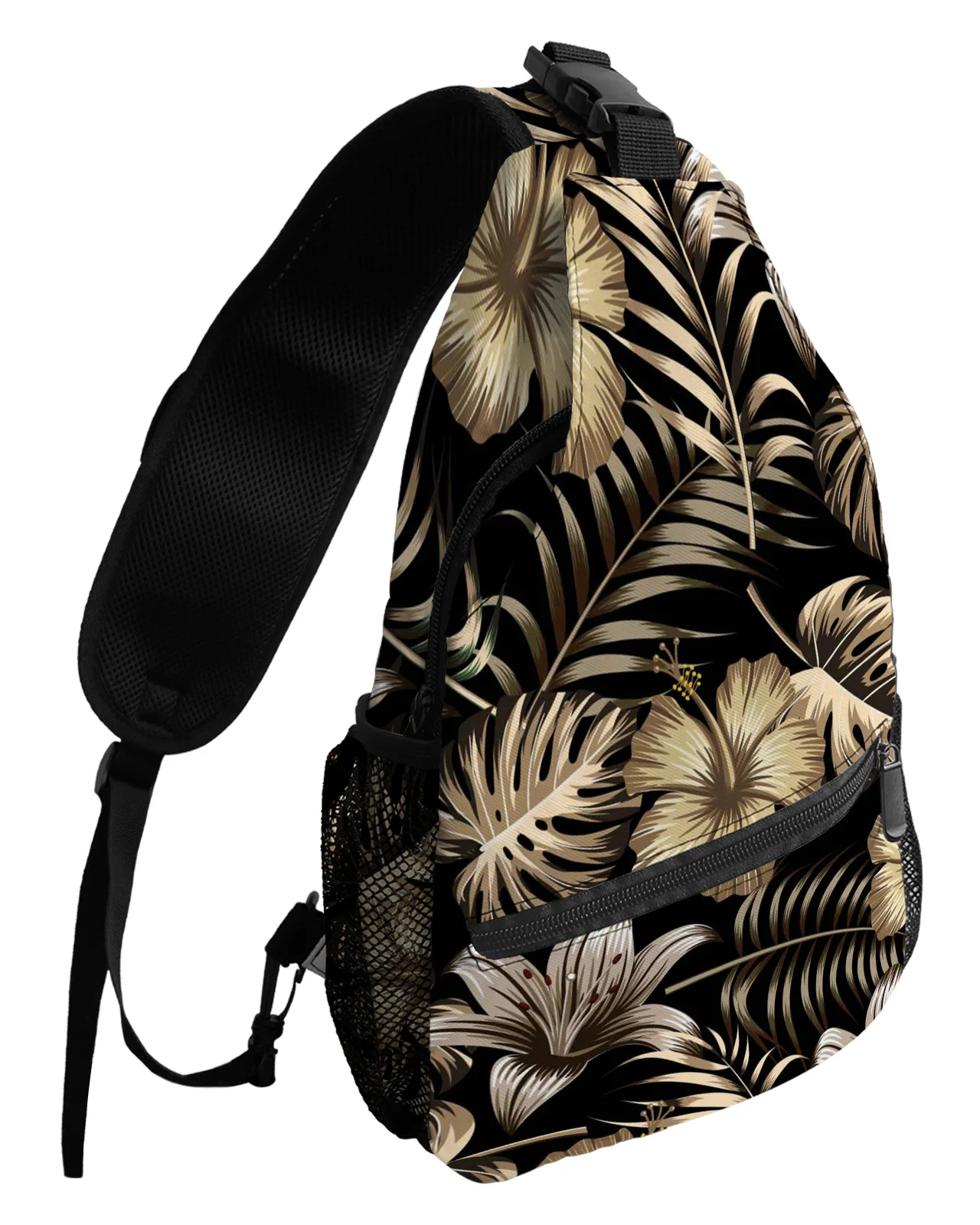 Tropical Plants Flowers Chest Bag for Men Casual Sports Shoulder Bag Women's Travel Waterproof Messenger Bag