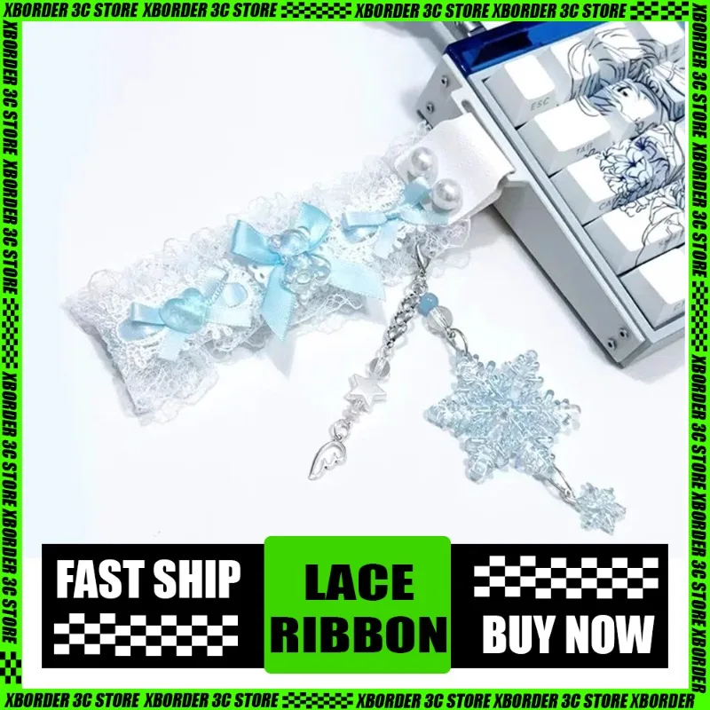 

Lace Keyboard Ribbon Cute Pendant Peripheral Keyboard Decoration Suitable for Any Keyboard Accessory Fairy Girl Handmade Gifts