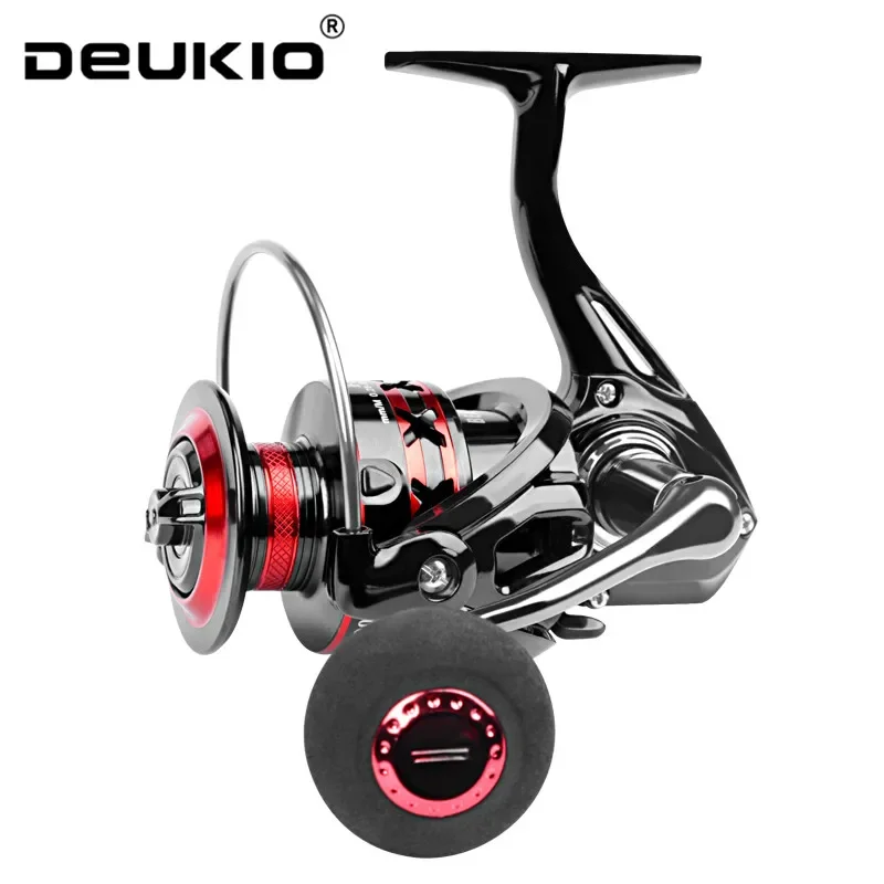 DEUKIO moulinet de pêche 2000-7000 traînée maximale 12KG moulinets de filature bobine en métal carretilhas de pesca moulinet pour accessoires de pêche pêche