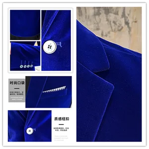British men's men's velvet blazer, casual shirt, tight jacket, work marriage, gentleman, fashion, 5xl Main Men's Blazer Men's Sales - №2
