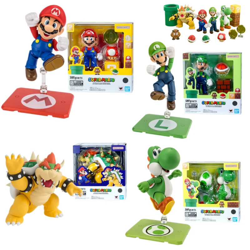 

Набор аксессуаров Bandai SHF Super Mario: Луиджи, Йоши, Купа. Коллекционные фигурки для фанатов аниме. Игрушки. Подарки на день рождения.