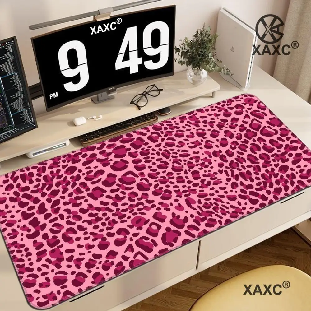 

Pink Leopard Print Mouse Pad HD Printing Large Seaming Waterproof Mouse Pad Anti-slip Gaming Mouse Pad HYBXXC