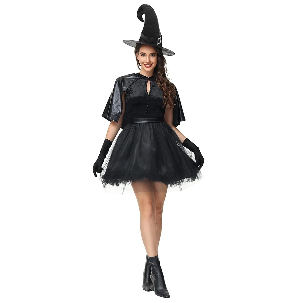 

Костюм ведьмы на Хэллоуин, женская сценическая одежда, костюм для косплея в стиле волшебной ведьмы, женская одежда, сценические реквизиты, производство Китай
