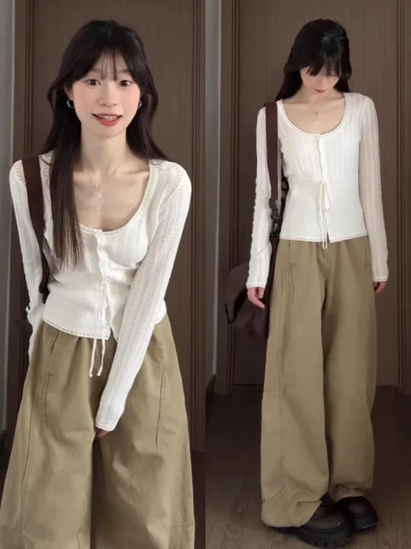 

Unique mat Large Size Knitted Sweater for Women Long Sve Slim Fit Square Collar Top Faionable Autumn New Arrival