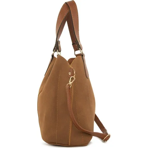 Design de luxe Durable À Trois Compartiments Snap Détaillée Nubuck Sac