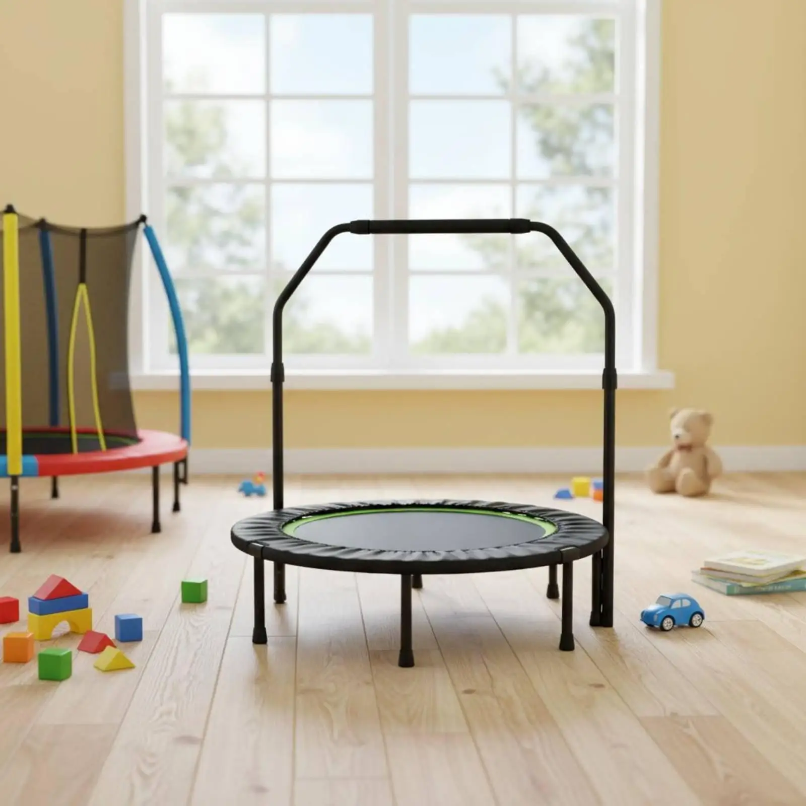 Alloy Support Trampoline Handlebar for Indoor Exercise Adjustable Fitness Bar for Home Gym Trampoline Accessories