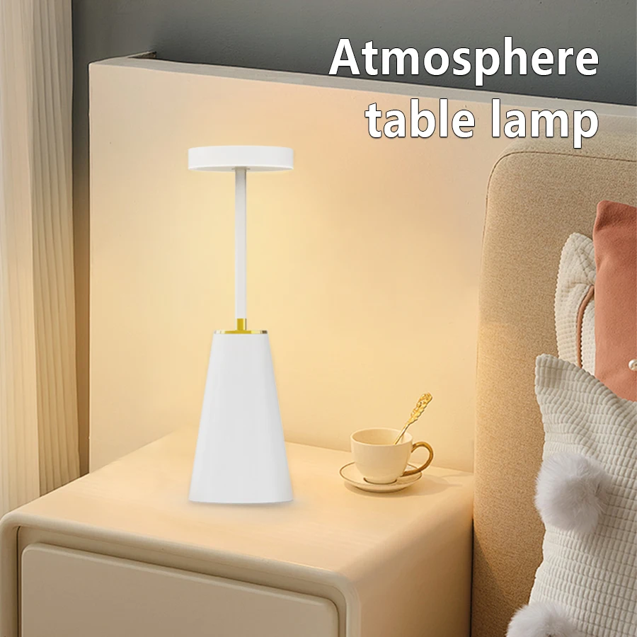 

Rechargeable Metal LED Table Lamp Wireless Charging Eye Protection Desk Lamp 3 Colors Reading Light Bar Coffee Decor Lamp