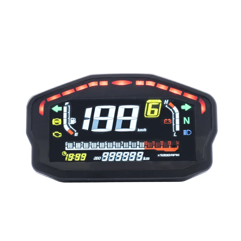 

Factory Hot Selling Digital Waterproof Universal RPM Motorcycle Gauges Speedometer VA LCD Display