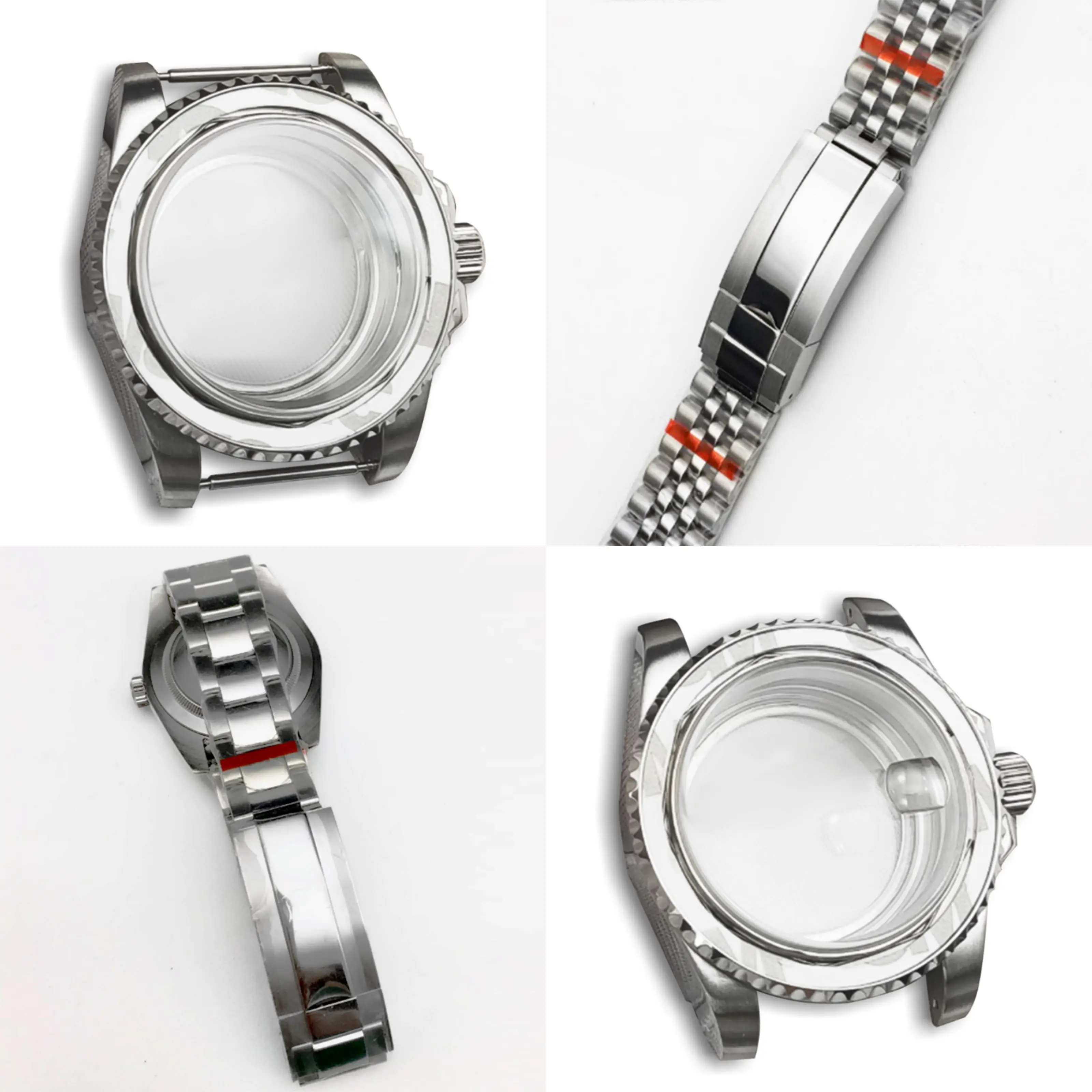 45mm 316 스틸 시계 케이스 또는 스트랩 사파이어 글래스 남성용 고급 비즈니스 스테인리스 스틸 시계 (NH35/36 8215 무브먼트용)