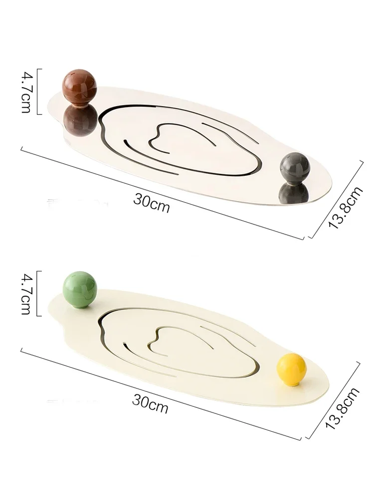 Imagem -06 - Ahunderjiaz-bandeja de Exibição de Jóias de Bandeja de Armazenamento de Metal Criativo Sala de Estar Entrada Decoração de Casa Aço Inoxidável