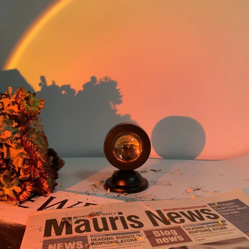 Lumière de Projection de coucher de soleil vibrante, spectre de 16 couleurs, télécommande USB, lumière LED à changement de couleur dynamique, crée une maison chaleureuse, 1 pièce