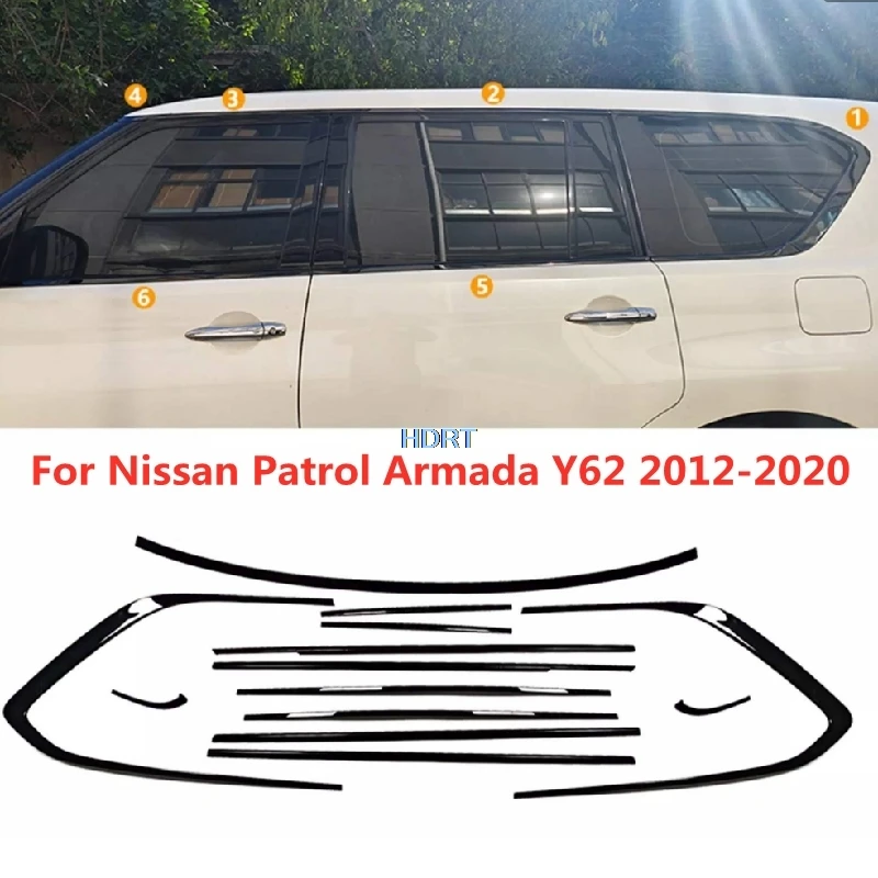 

Car Styling Protector Decoration Accessories Exterior Sticker For Nissan Patrol Armada Y62 2012-2020 Side Window Door Glass Trim