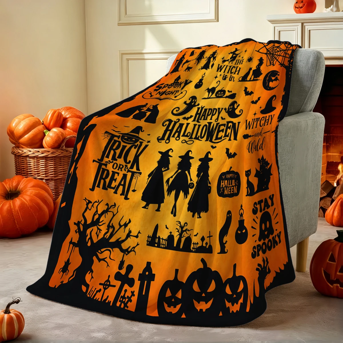 Halloween blanket size option display
