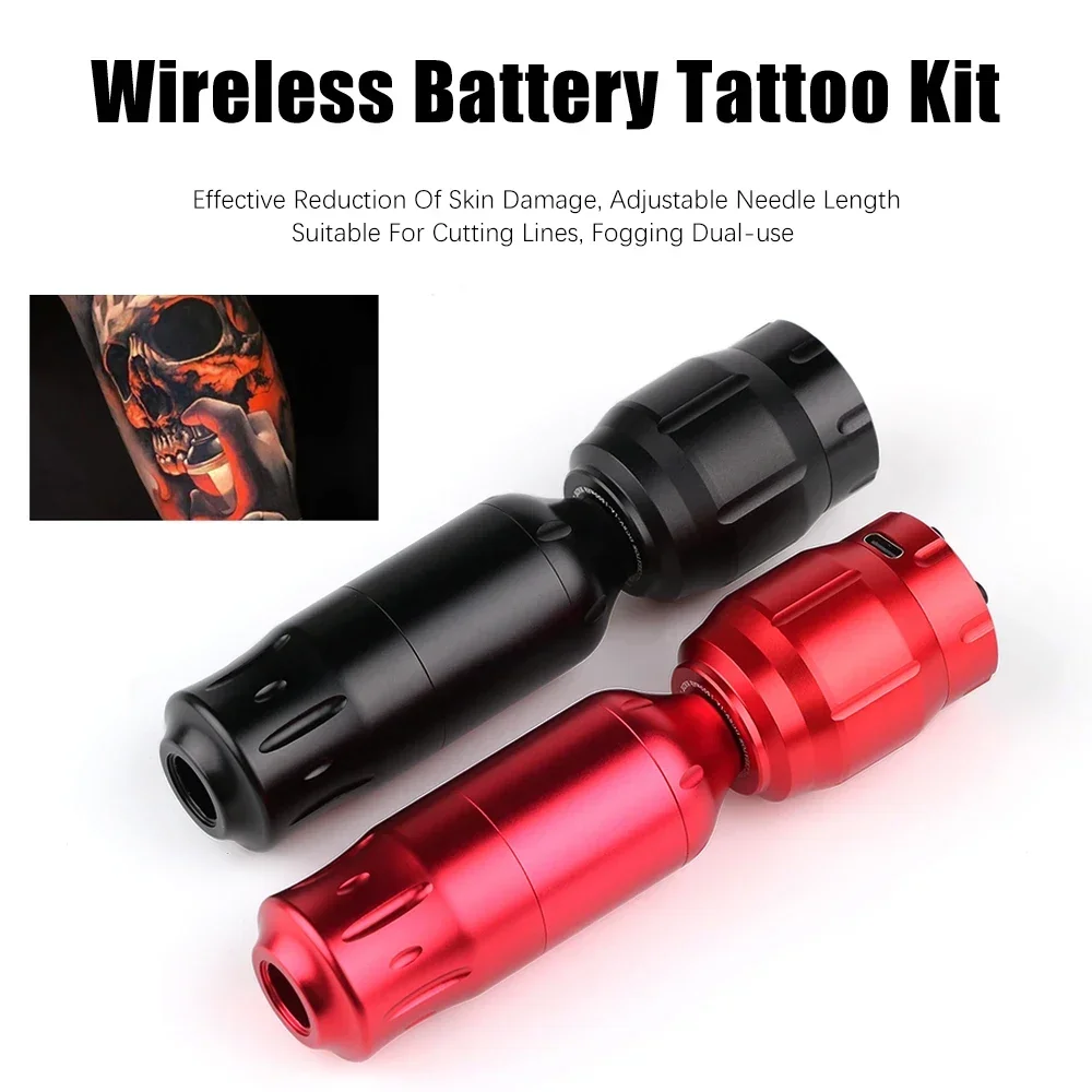 Professional Tattoo Machine With  Display Rechargeable Tattoo Battery Power Supply Mini Short Rotary Tattoo Pen  Body Art