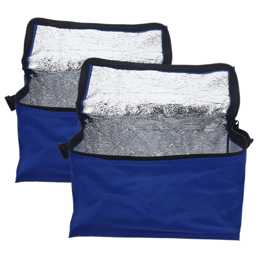 

2pcs Insulated Fresh Keeping Bag Large Capacity Cooler Food Storage Oxford Cloth Picnic Travel Portable Outdoor Lunch Bento