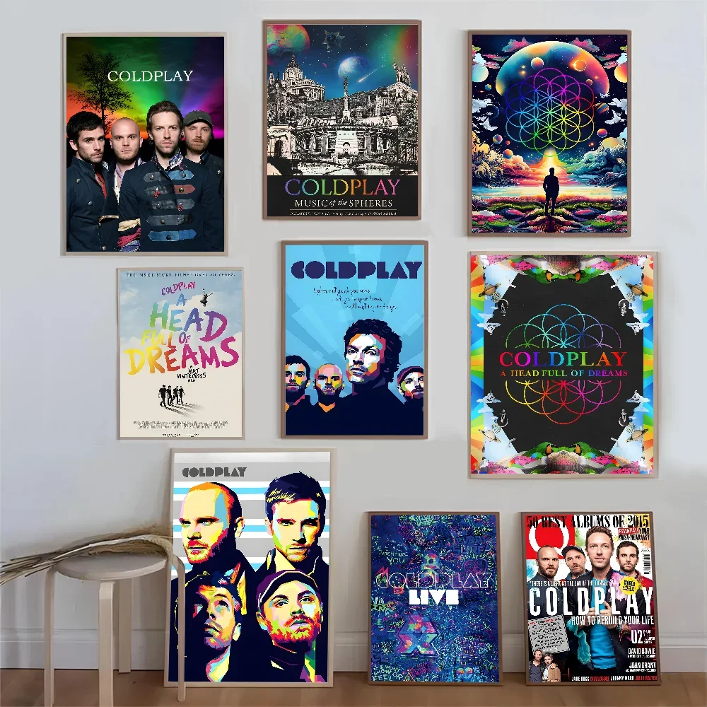 Rock Coldplay Band Zelfklevende Kunst Poster Whitepaper Prints Posters Kunstwerk Home Decor