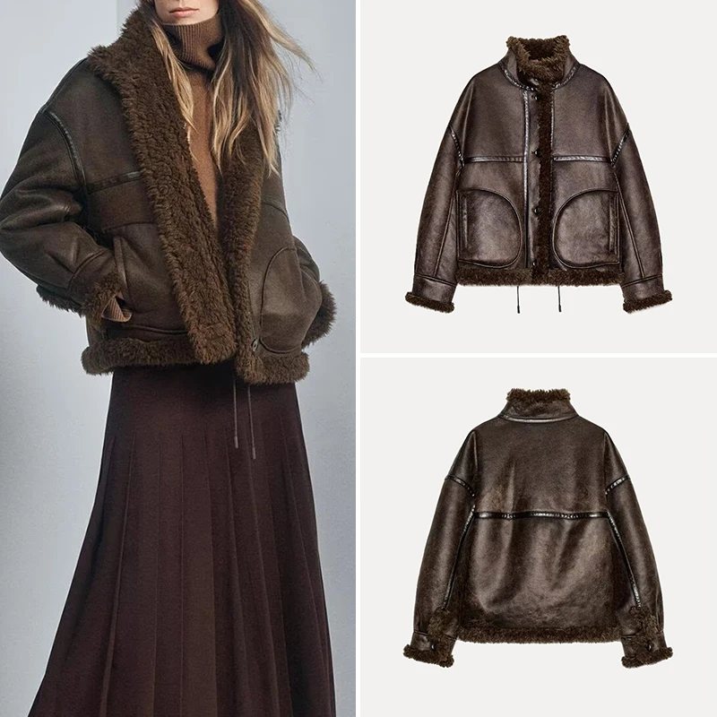 

Faionable двусторонняя женская зимняя верхняя одежда-пилот Jaet, длинное пальто с застежкой на пуговицы в европейском стиле