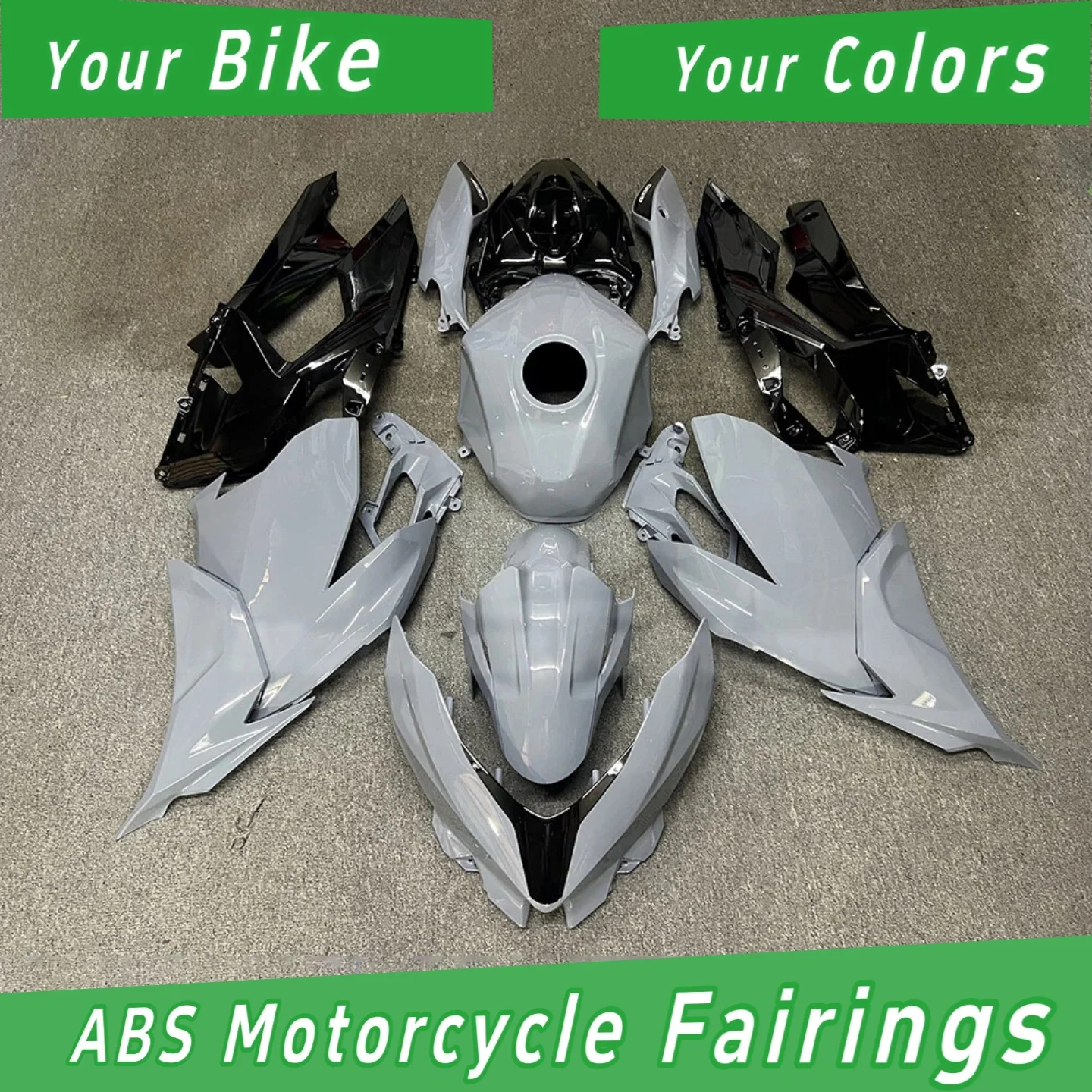 Customizabl for KAWASAKI Ninja 400 2018-2024 ABS Plastic Aftermarket Fairing Kit - Free Custom Painted Options, Multiple Designs