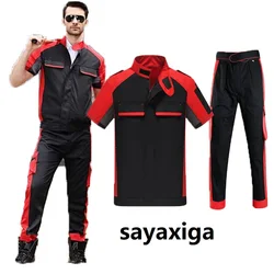 2024 Workwear Clothes Summer Short Sleeve Workmen Uniform Car Repairman Workshop Working Suits Mechanical COveralls Welding Suit
