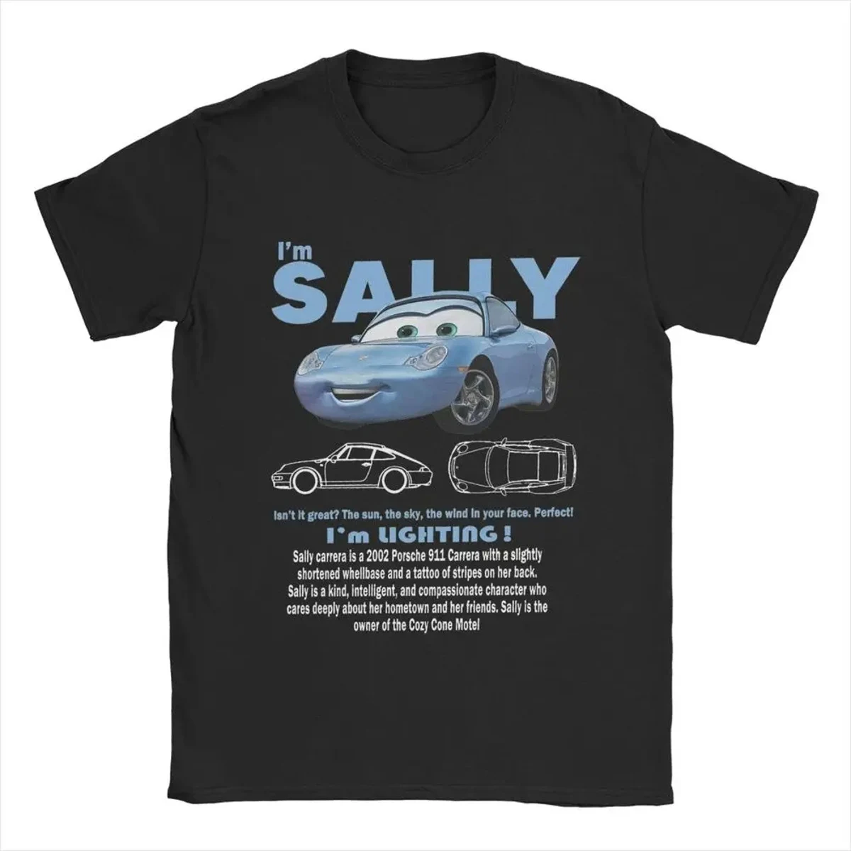 Men's Cars Im Lightning Mcqueen T Shirts 100% Cotton Tops Crazy Short Sleeve Crew Neck Sally Carrera Tees Birthday Gift T-Shirt