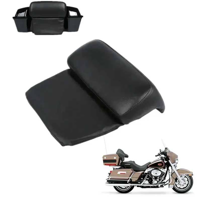 For Harley Touring Electra Street Glide Road King FLHR FLT 1997-2013 Motorbike Pillow Pad Backrest Chopped Razor Trunk Pack