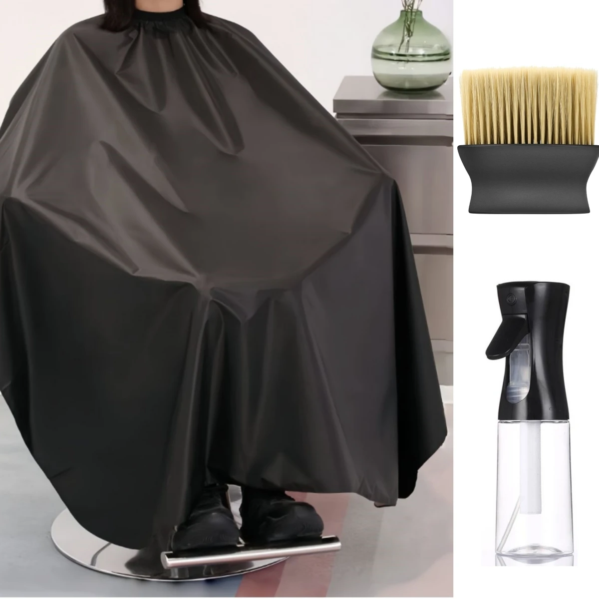 Schwarz Salon Barber Cape für Männer Frauen Haar Schneiden Cape Friseur Cape Haar Cut Schürze Haar Shampoo Färben Werkzeuge Zubehör – Detail 8