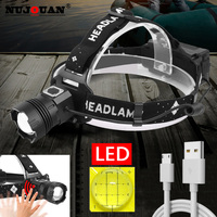 Motion Sensor Led Headlamp USB Rechargeable Flashlight Waterproof Head Lights Camping Fishing Headlight Search Head Night  Light