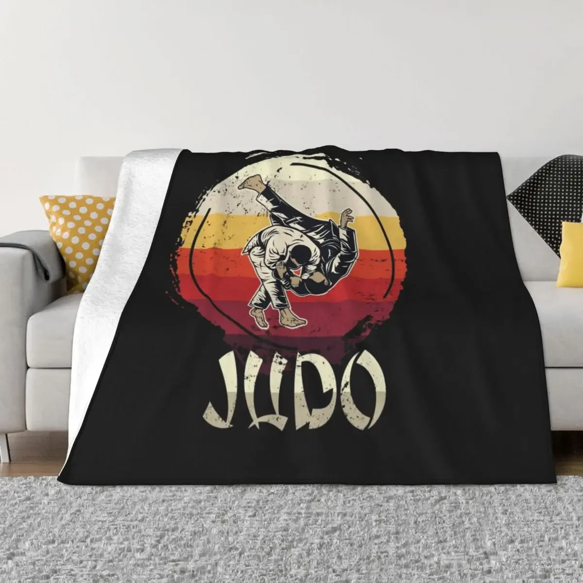 

Retro judo Throw Blanket valentine gift ideas Nap heavy to sleep Blankets