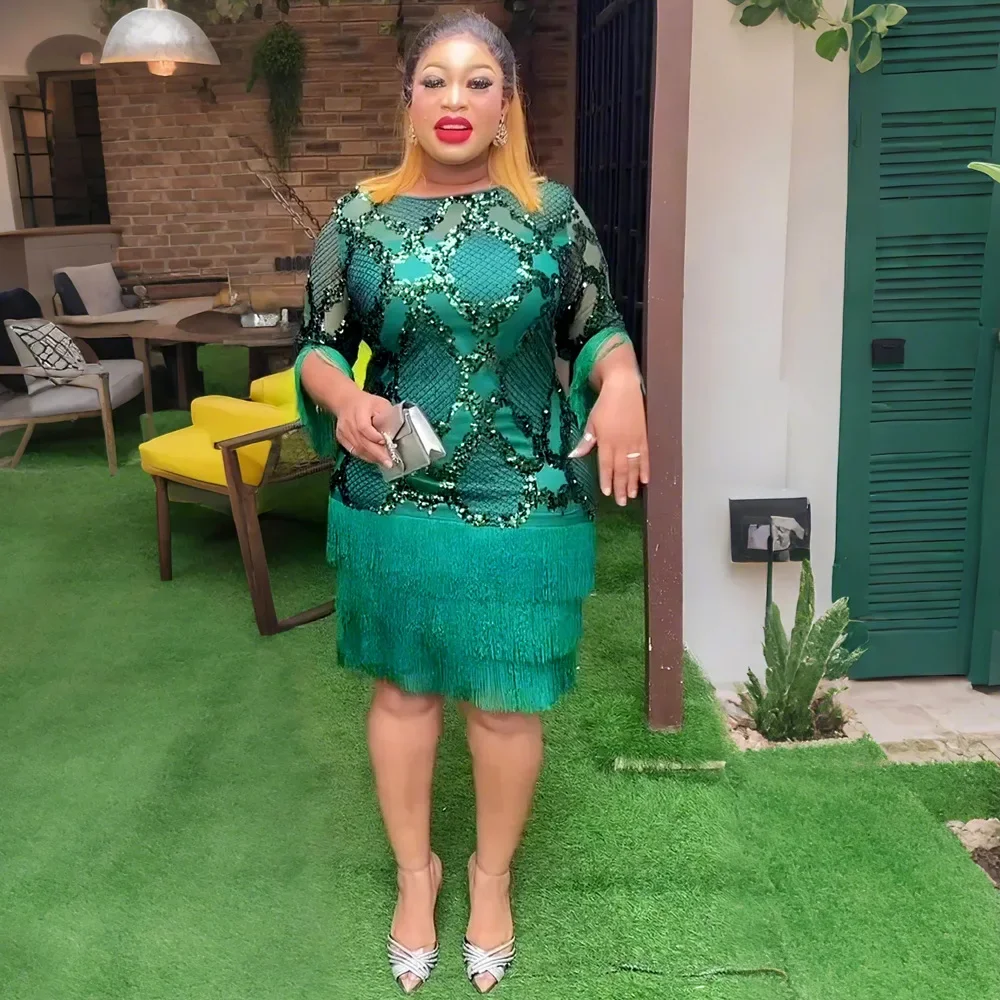 فساتين أفريقية للنساء المثيرات فستان ترتر شرابة Bodycon ملابس أفريقيا أنقرة Dashiki حفلة مسائية عباية تركيا مقاس كبير #2