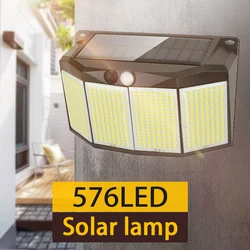 576 LED Superbright Solar Lights Outdoor PIR Motion Sensor 3 modalità impermeabile Garden Yard Patio Garage corridoio Villa applique da parete